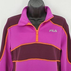 FILA 1/4 Zip Fleece Coloblock Pullover Size Small